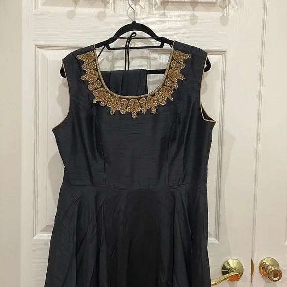 black and gold indian dress Halter Gold Beads Mermaid Prom Dresses Sleeveless White Evening Gown W –  Ballbella main image 0